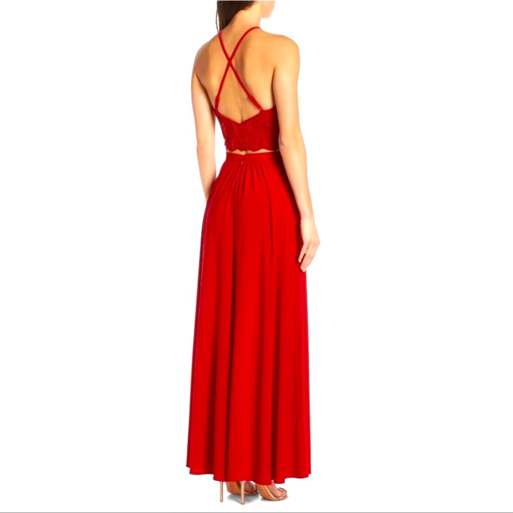 Morgan & Co. 2 piece set with sequins halter top. NWT